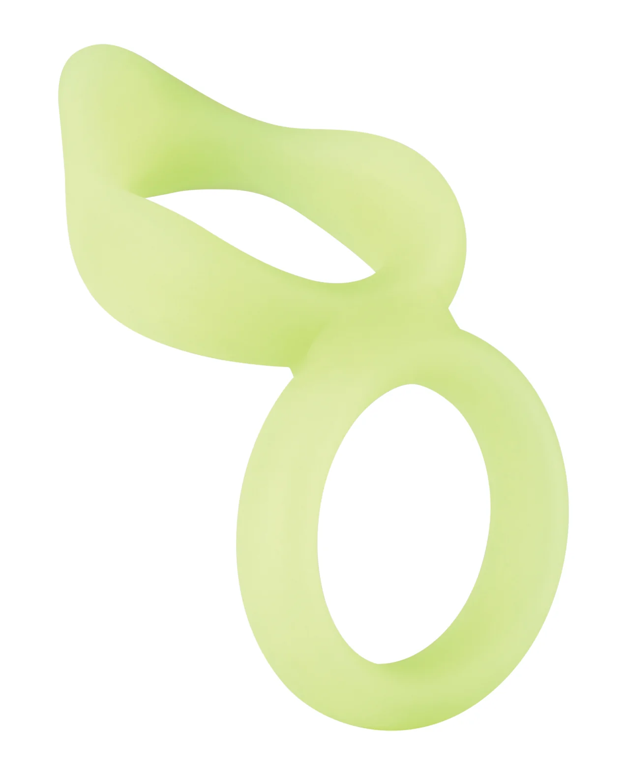 Forto F-88 Double Ring Liquid Silicone Cock Ring - Glow in the Dark - Image 4