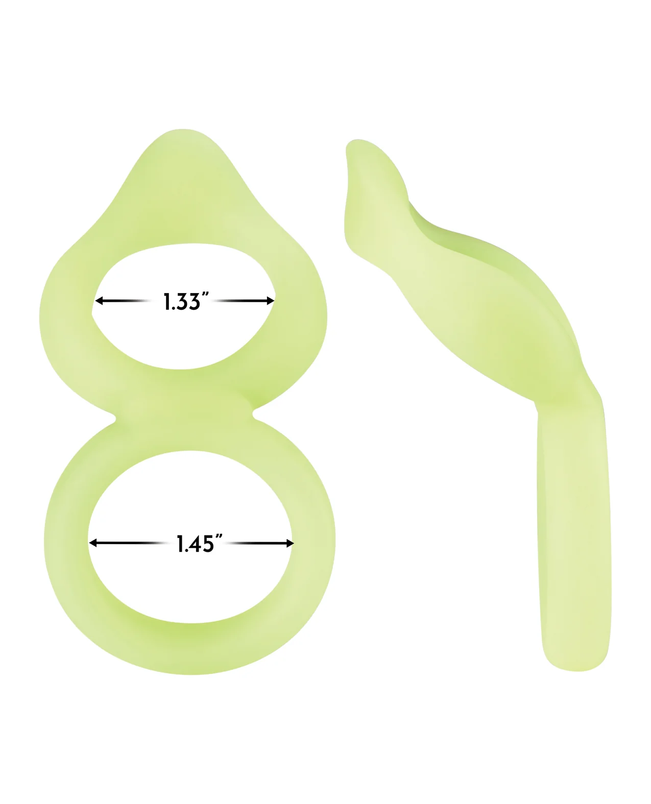 Forto F-88 Double Ring Liquid Silicone Cock Ring - Glow in the Dark - Image 5