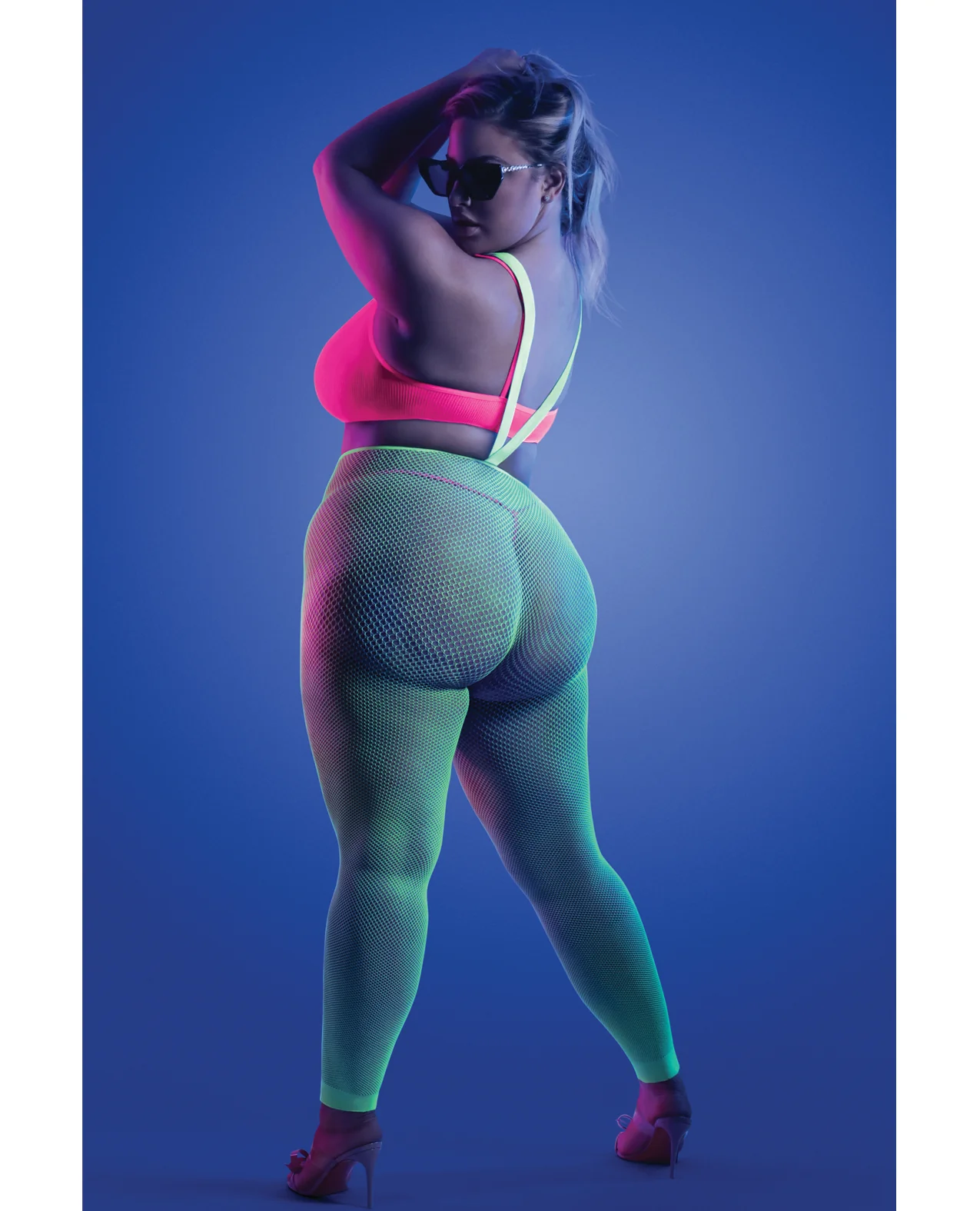 Glow Come Alive Suspender Stockings, Bralette & G-String Multi Color QN - Image 2