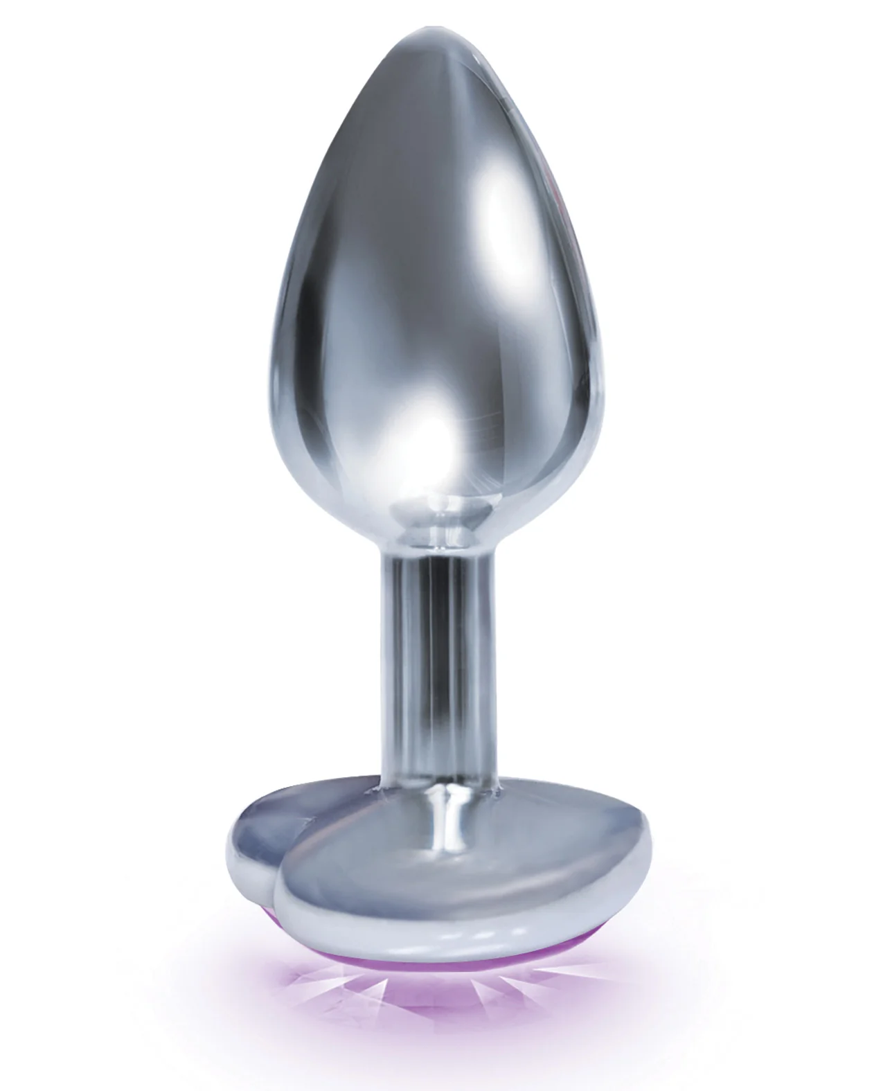 The 9's The Silver Starter Bejeweled Heart Stainless Steel Plug - Violet - Image 2