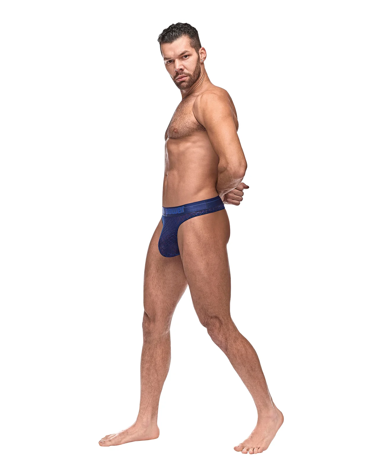 Diamond Mesh Bong Thong Blue S/M - Image 2