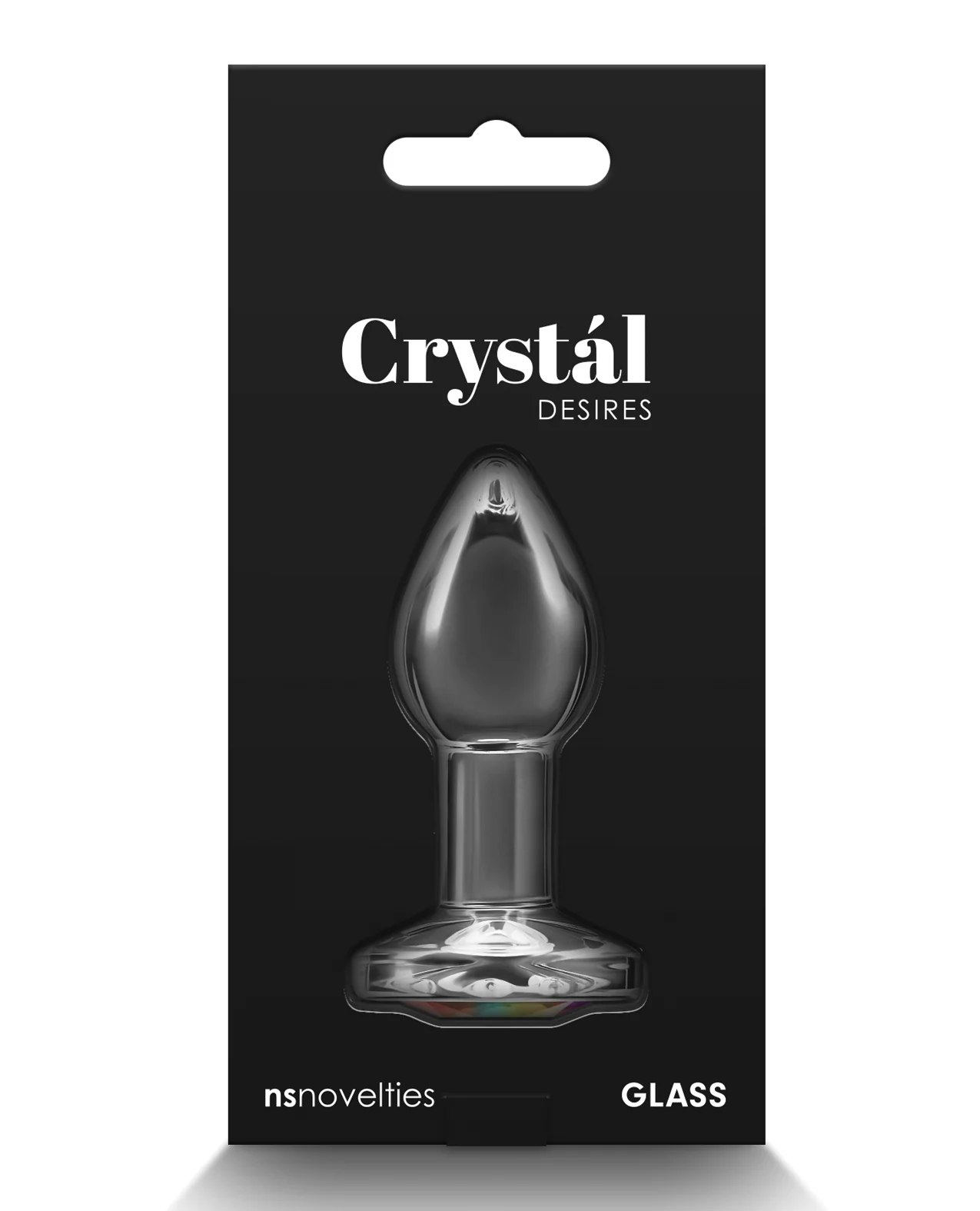 Crystal Desires Glass Round Gem Butt Plug Small - Rainbow - Image 2