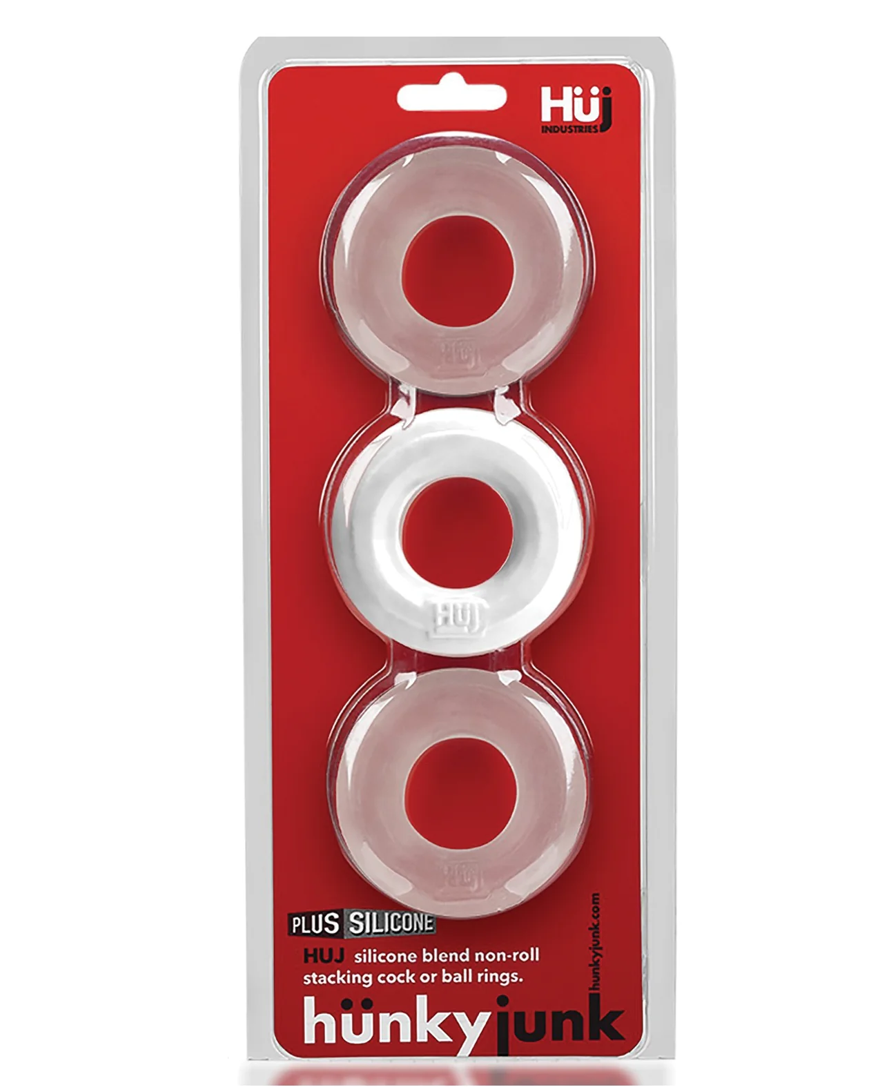 Hunky Junk C-Ring Multi Pack - White Ice Pack of 3 - Image 3