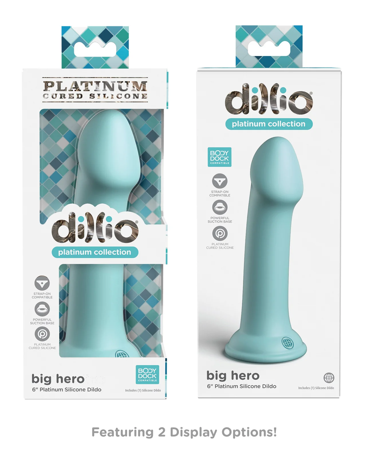 Dillio Platinum 6" Big Hero Silicone Dildo - Teal - Image 5