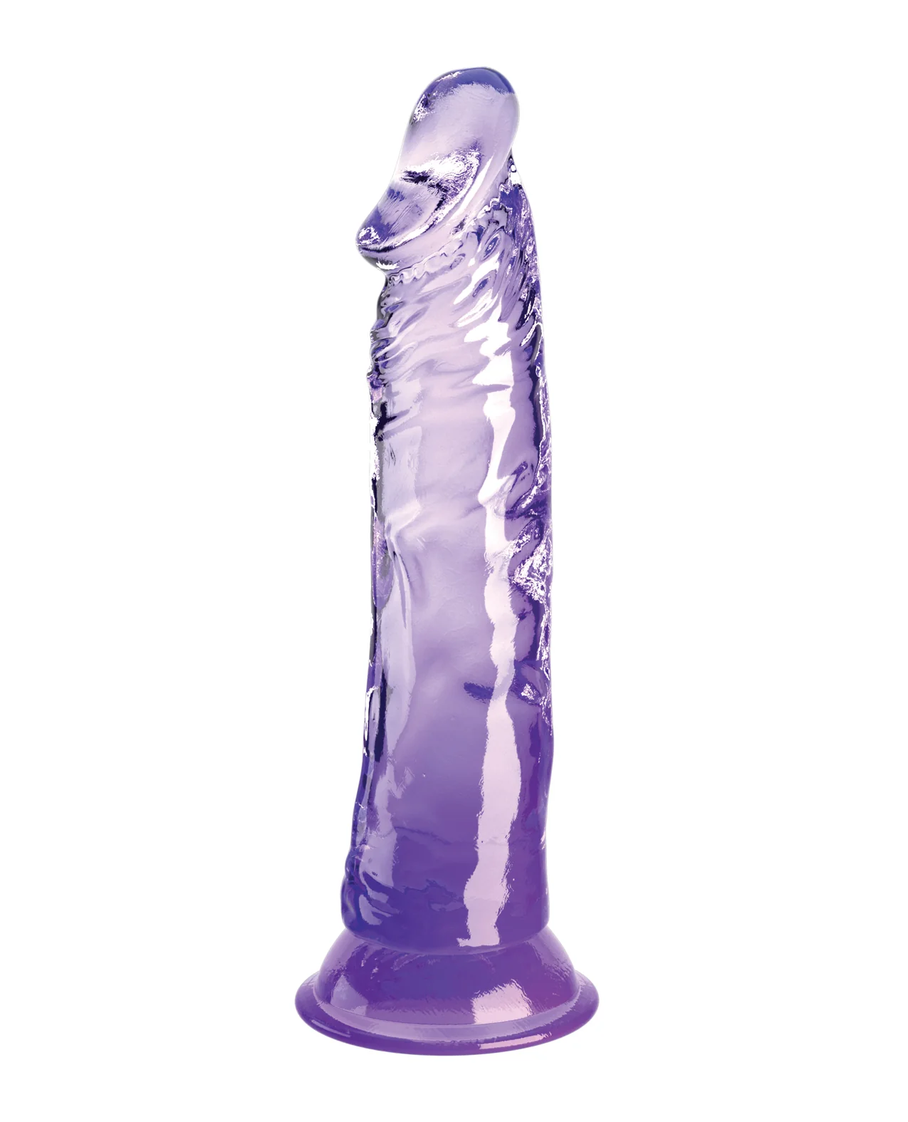 King Cock Clear 8" Cock - Purple - Image 2