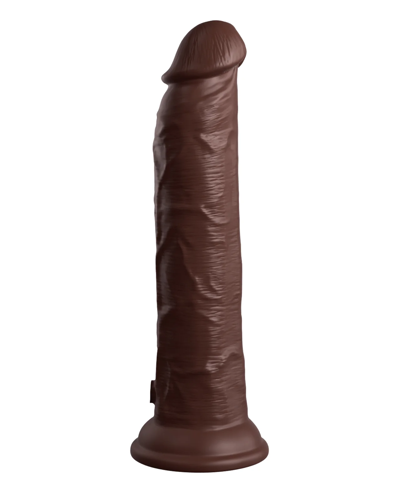 King Cock Elite 9" Dual Density Vibrating Silicone Cock w/Remote - Brown - Image 4