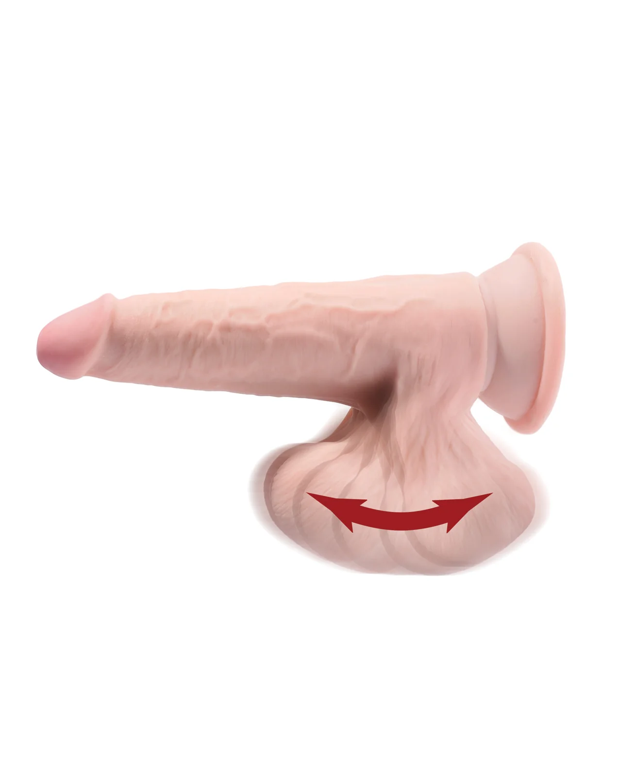 King Cock Plus 7" Triple Density Cock w/Swinging Balls - Ivory - Image 3
