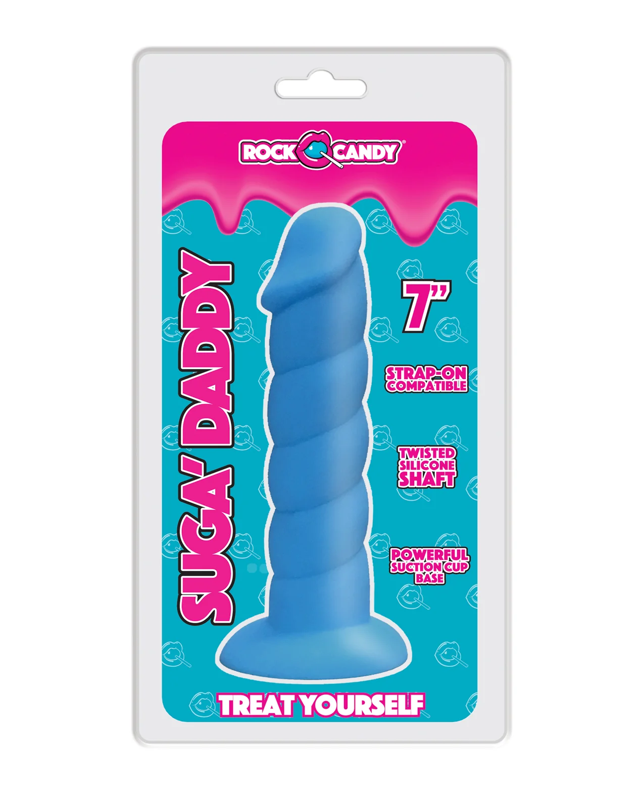 Rock Candy Suga Daddy 7" Silicone Dildo - Blue - Image 4