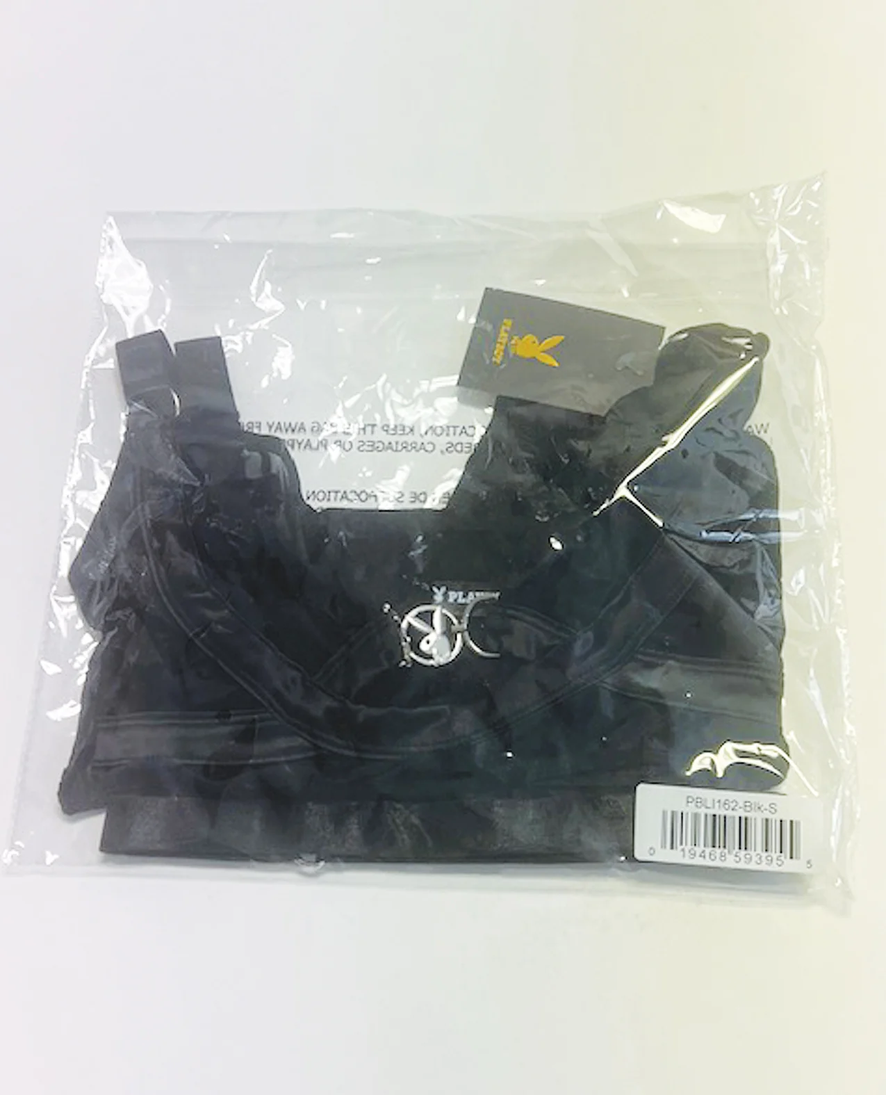 Playboy Bunny Charm Mesh Bralette w/Thong 2 pc Set - Black SM - Image 3