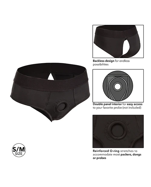 Her Royal Harness Backless Brief - Black - Image 5