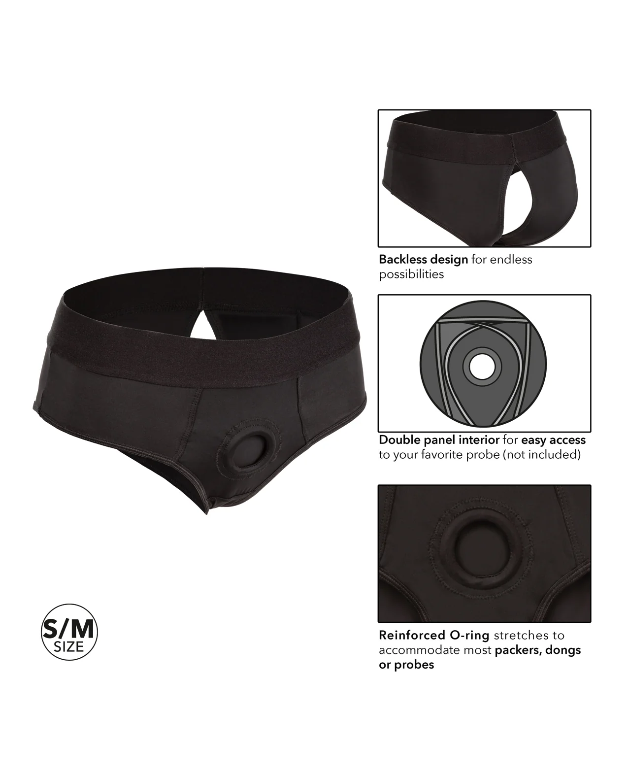 Boundless Backless Brief S/M - Black - Image 5