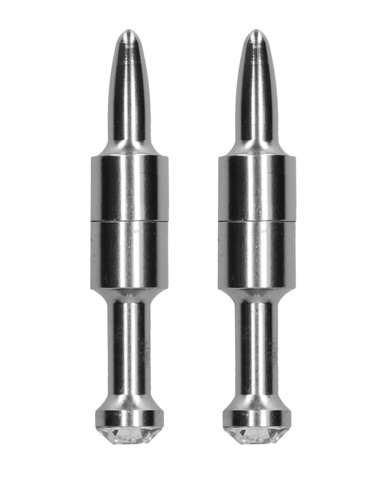 Shots Ouch Pin Magnetic Nipple Clamps - Silver - Image 2