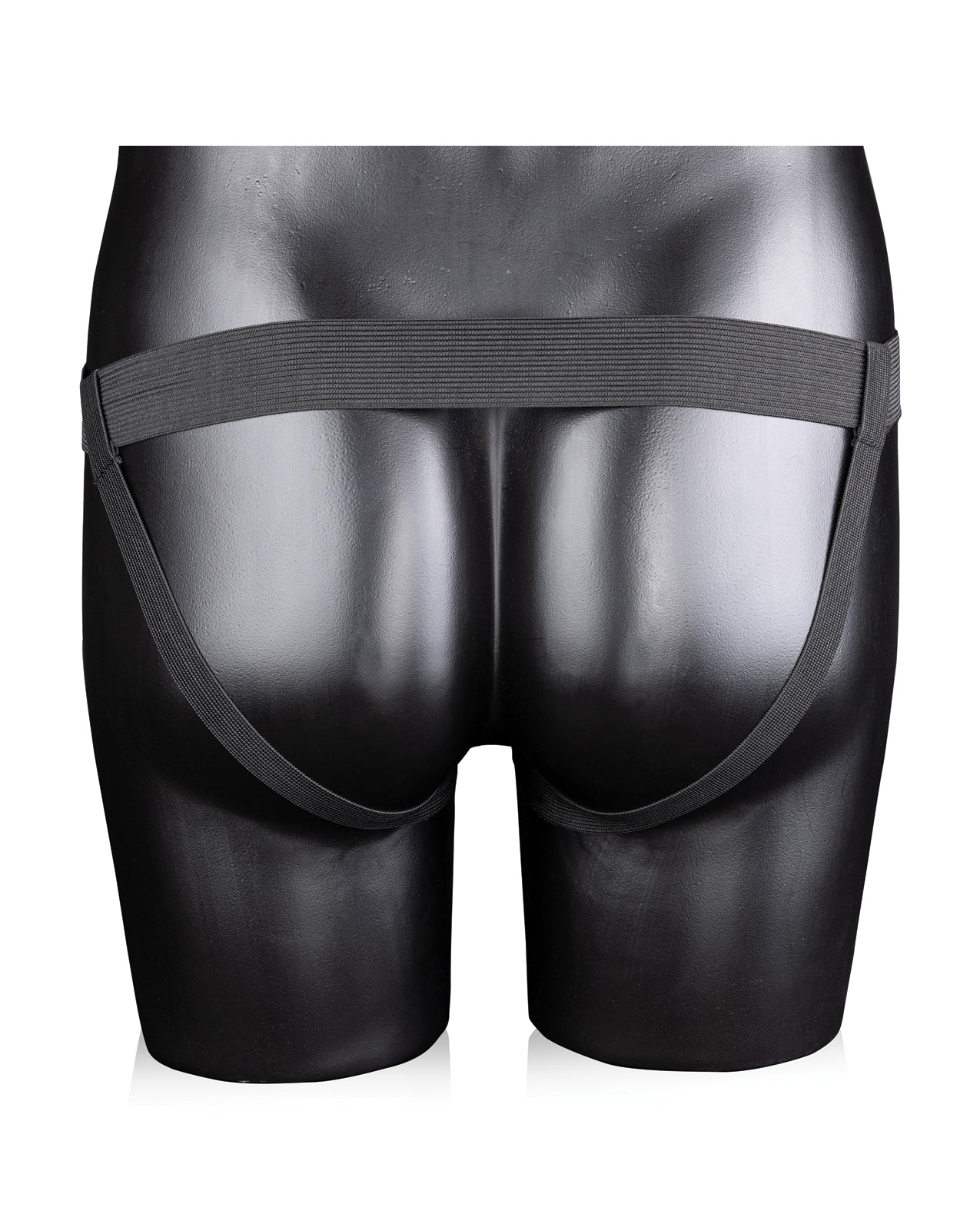 Shots Ouch 8" Ribbed Hollow Strap On w/Balls - Black - Image 3