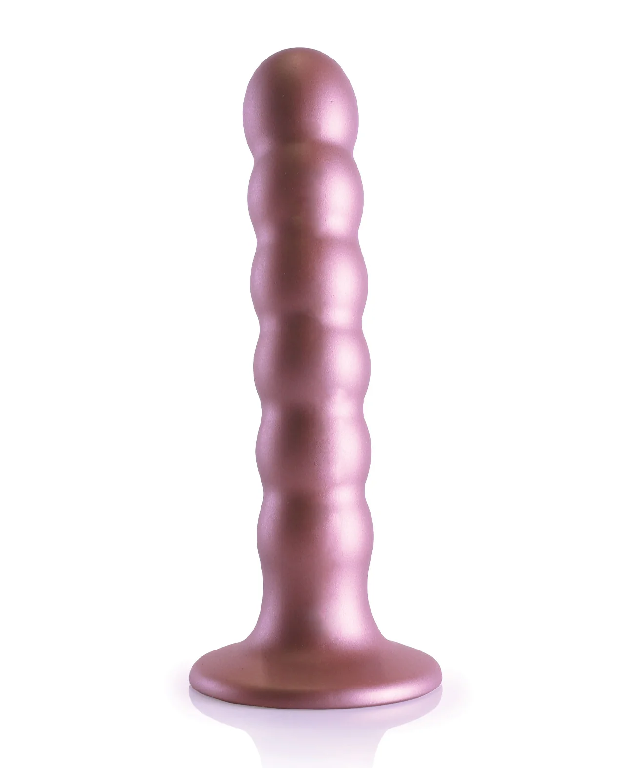 Shots Ouch 5" Beaded G-Spot Dildo - Rose Gold - Image 3