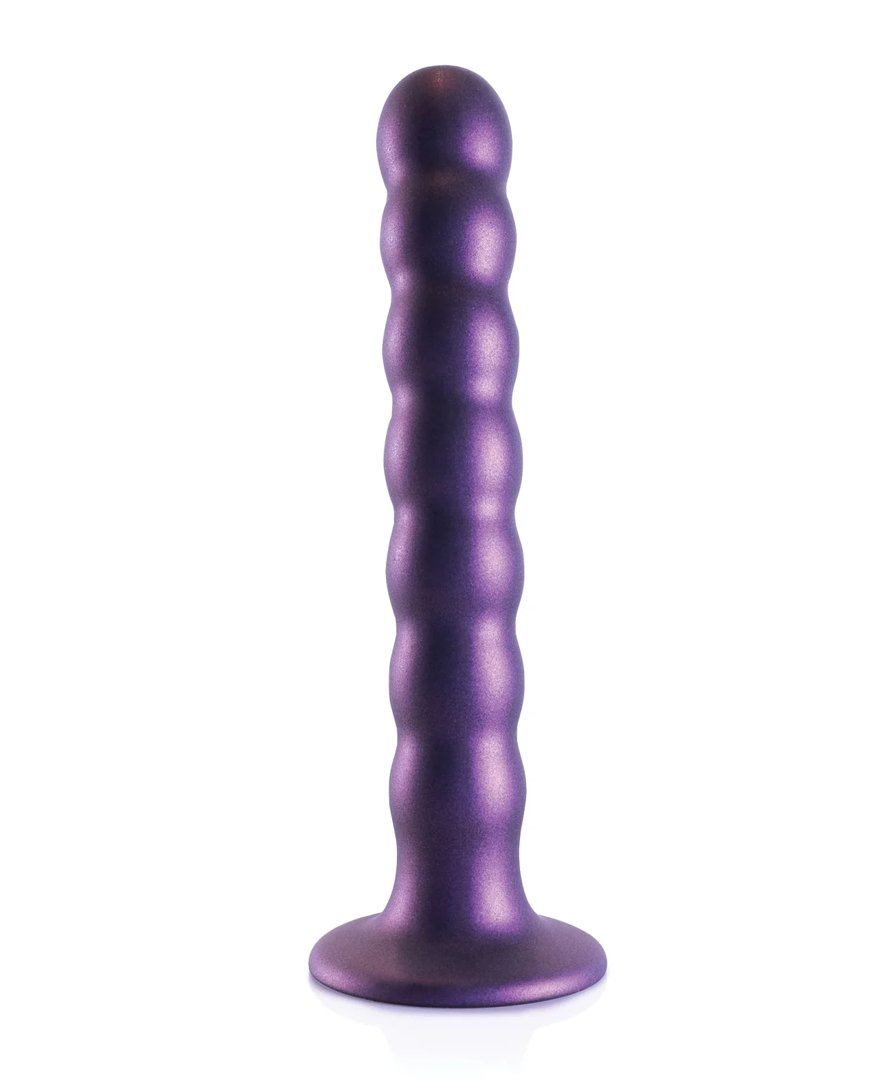 Shots Ouch 6.5" Beaded G-Spot Dildo - Metallic Purple - Image 3