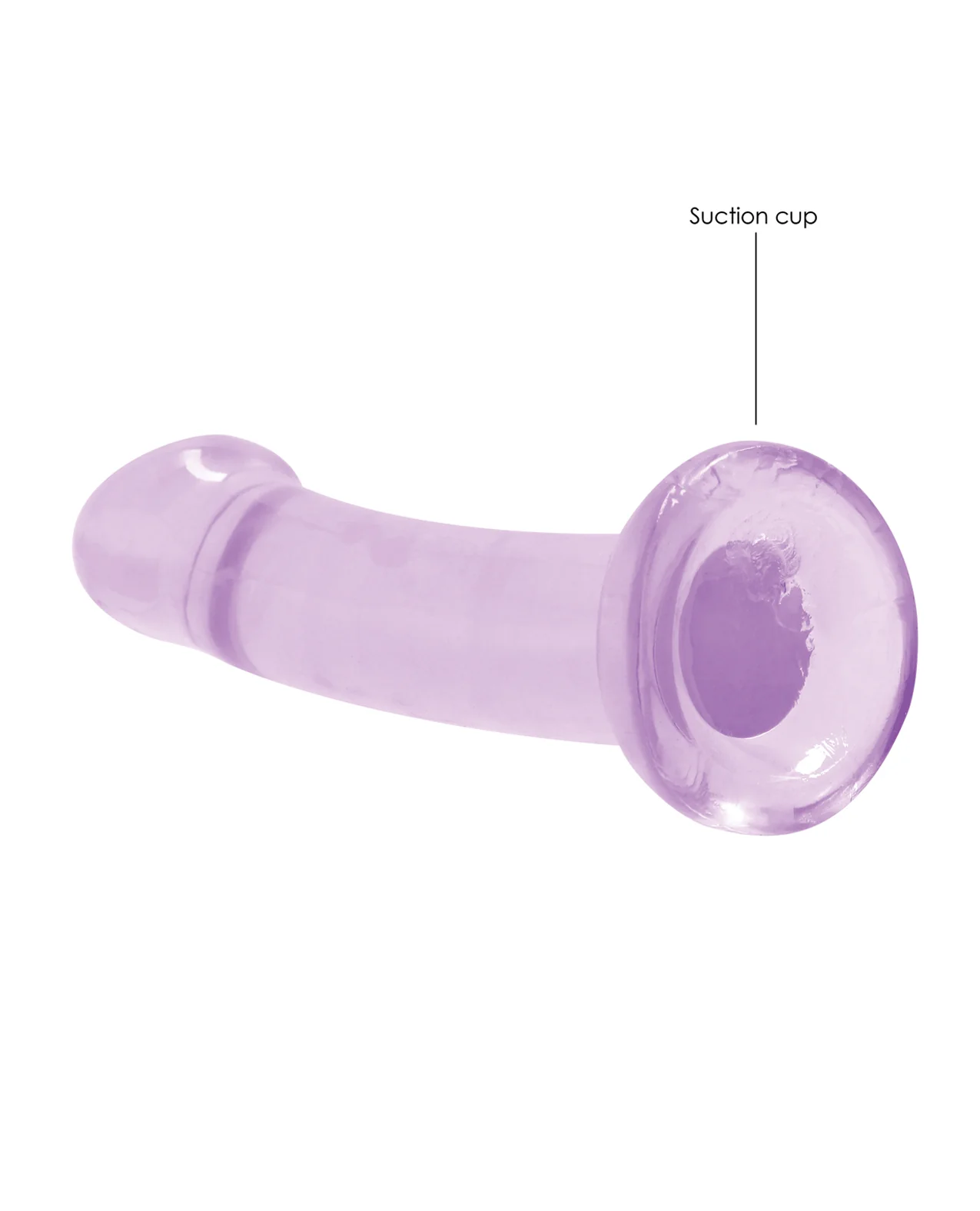 Shots RealRock Crystal Clear 7" Dildo - Purple - Image 3
