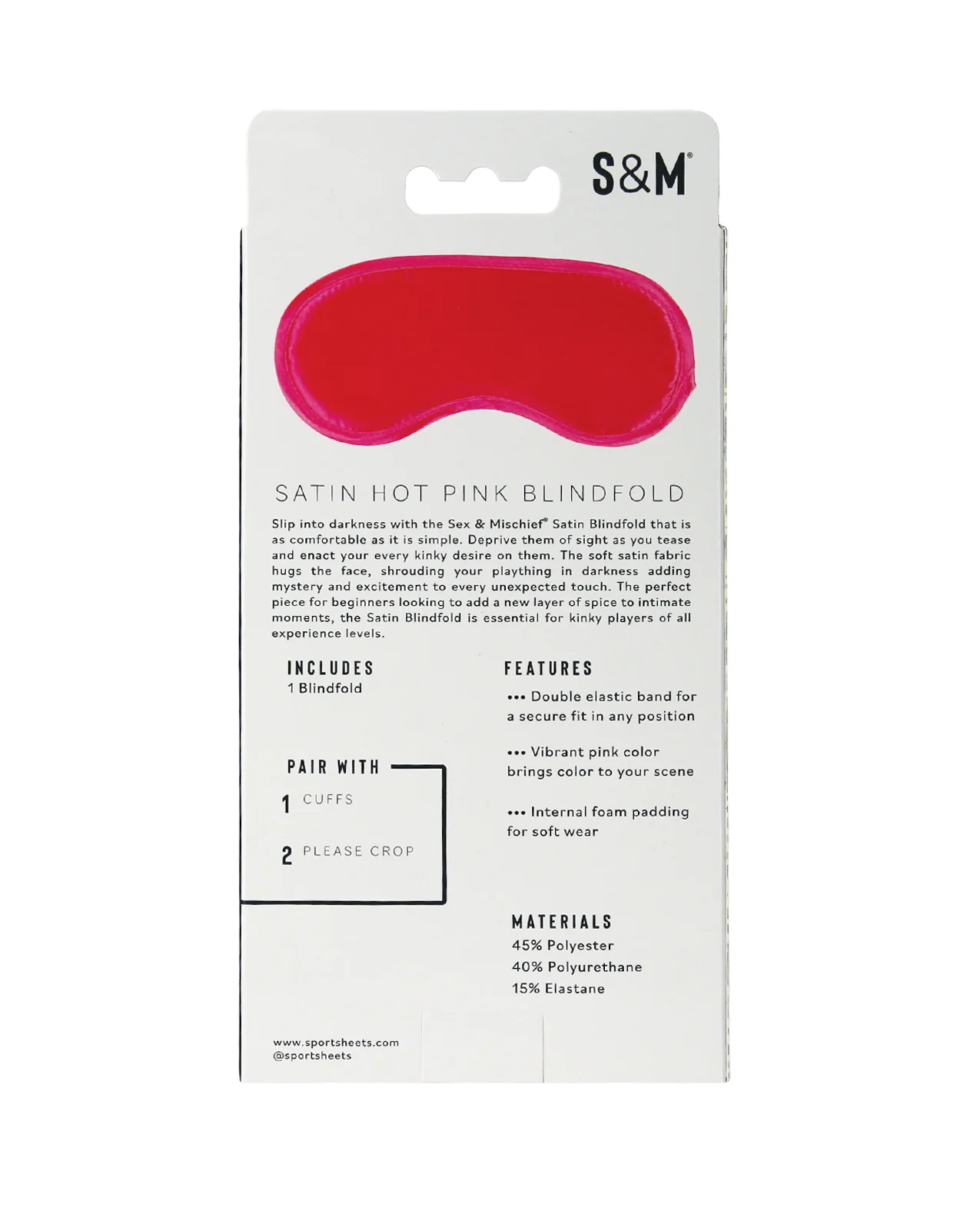 Sex & Mischief Satin Blindfold - Hot Pink - Image 5