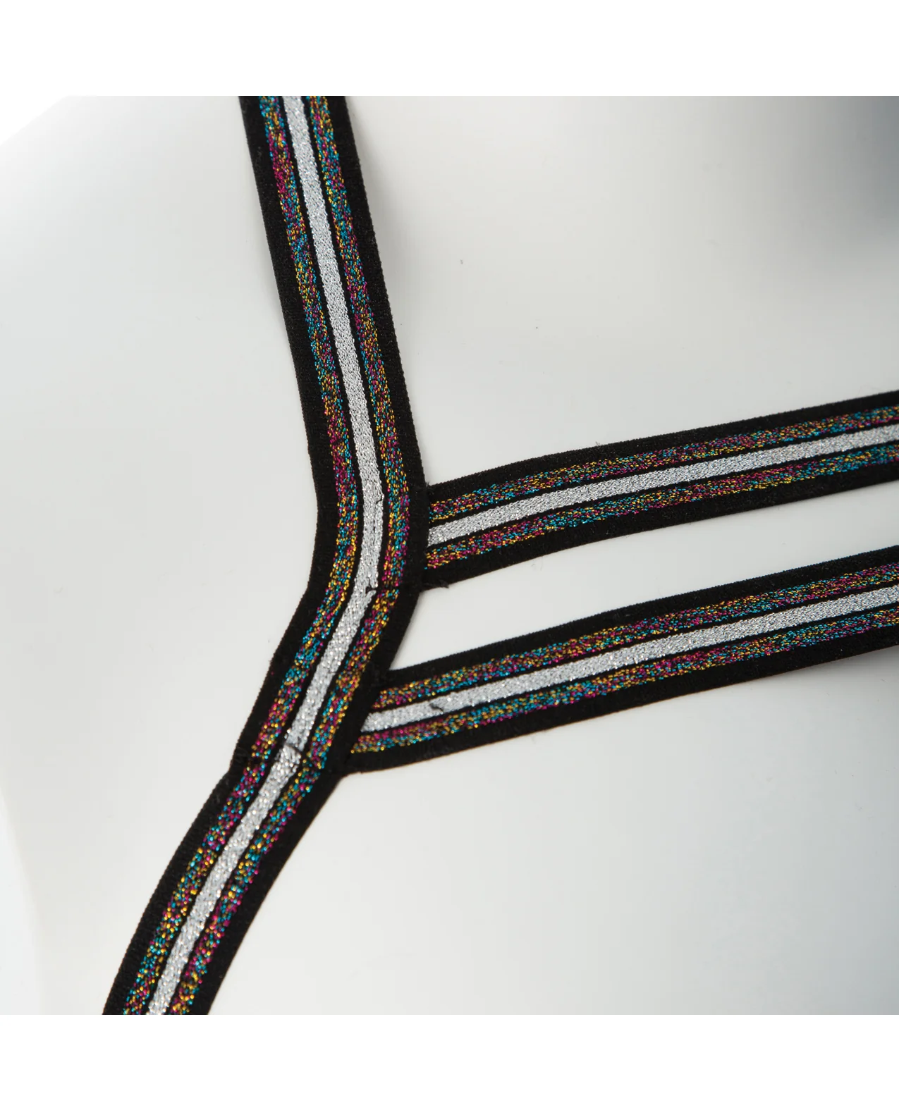 Gender Fluid Silver Lining Harness - XL-XXXL Black/Silver - Image 4