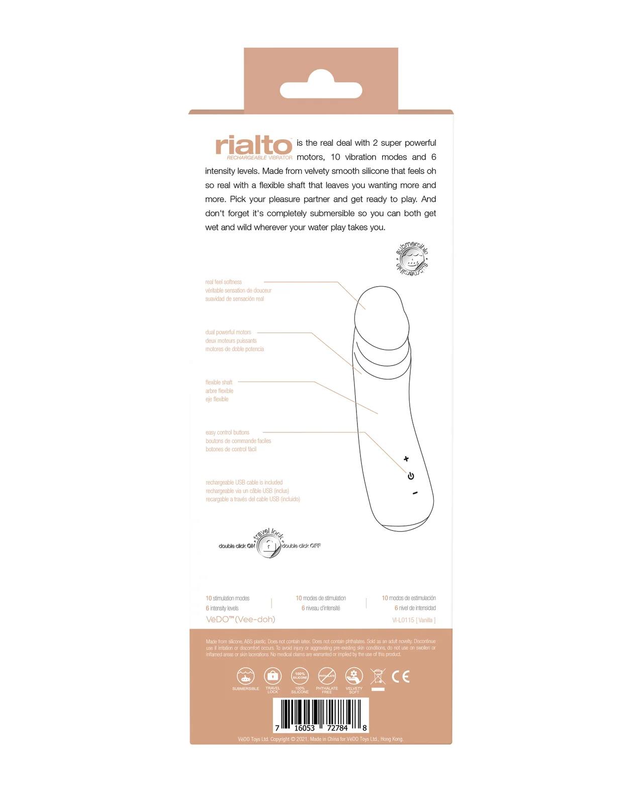 VeDO Rialto Rechargeable Vibe - Vanilla - Image 2