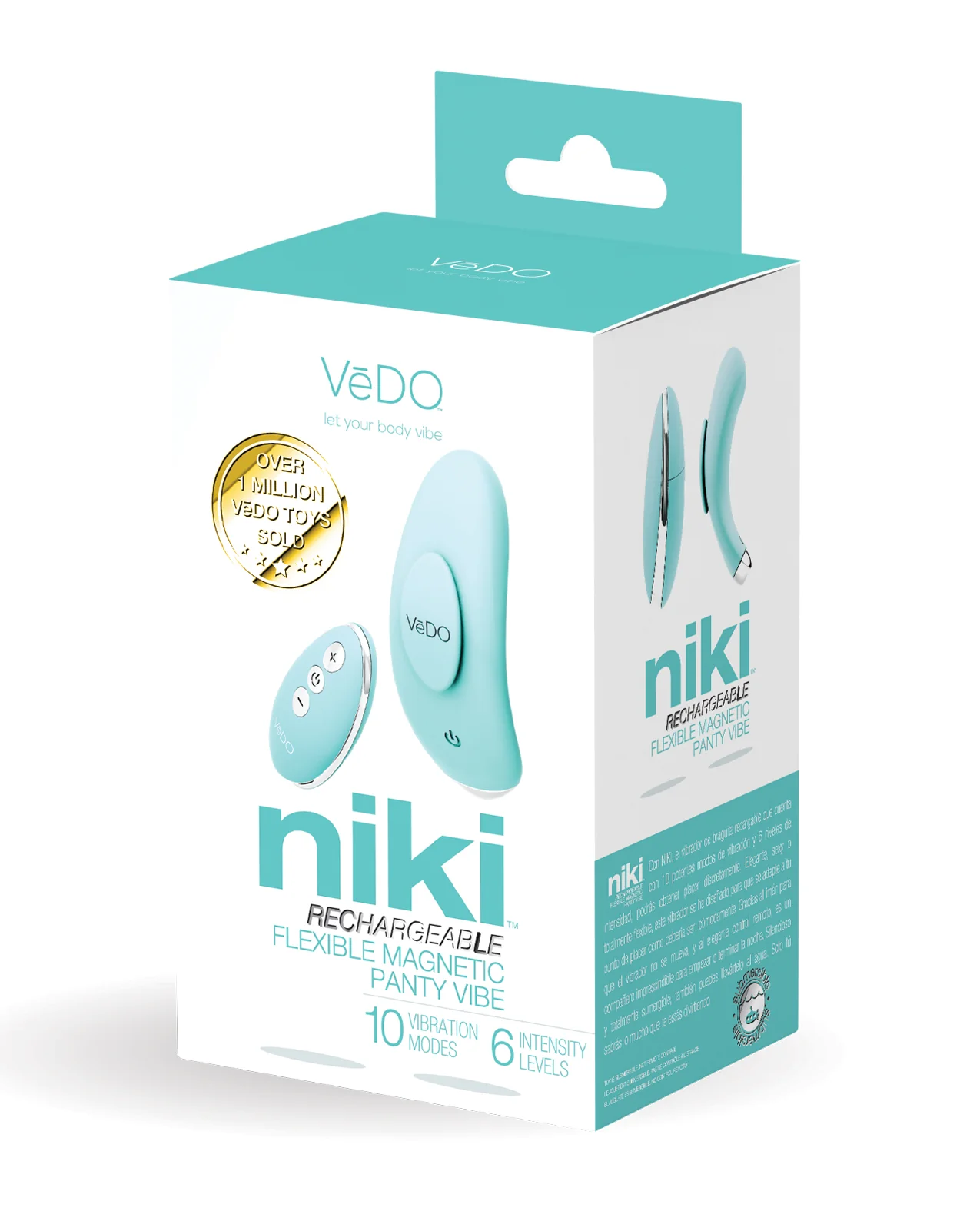 VeDO Niki Rechargeable Panty Vibe - Tease Me Turquoise
