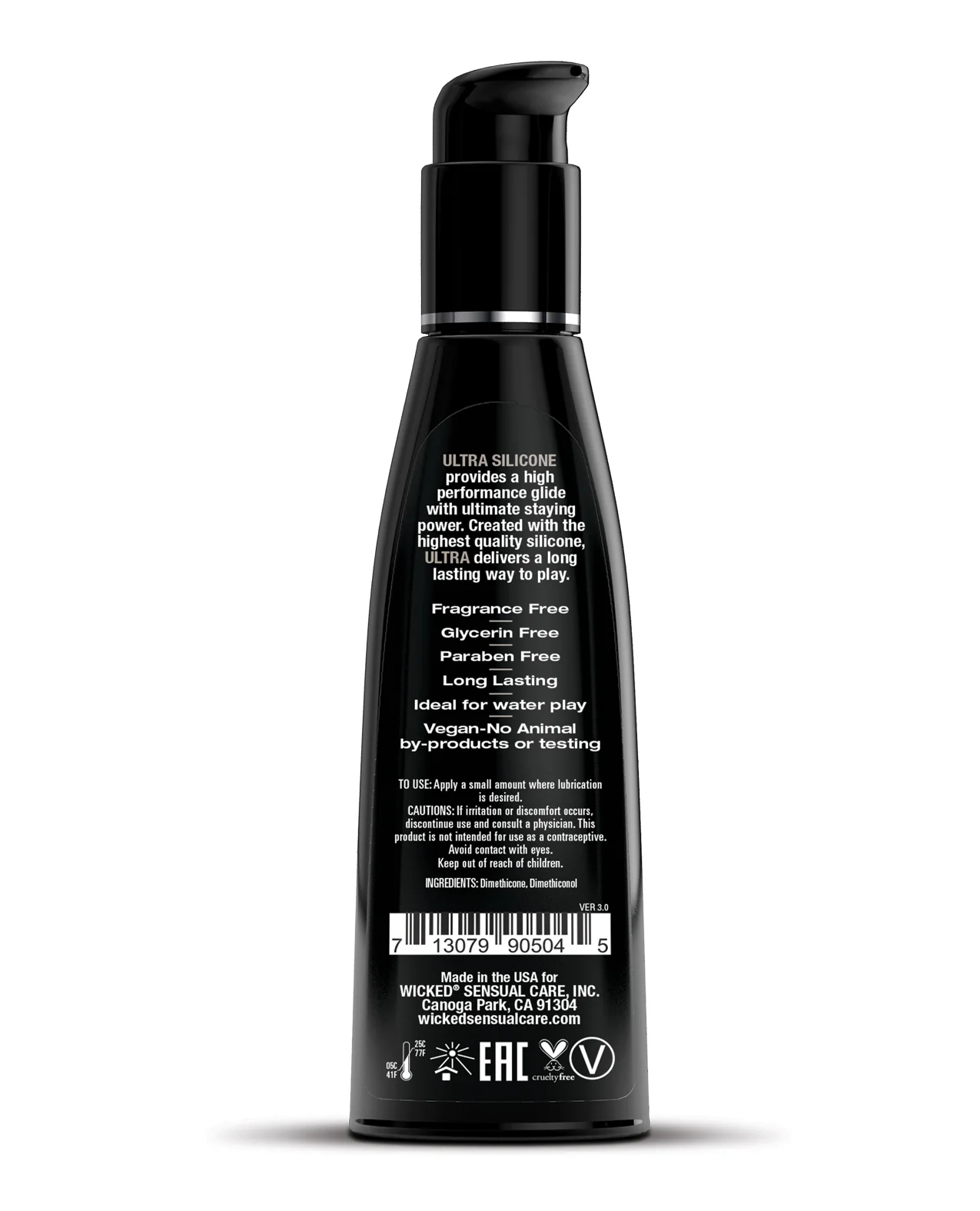 Wicked Sensual Care Ultra Silicone Based Lubricant - 4 oz Fragrance Free - Image 2