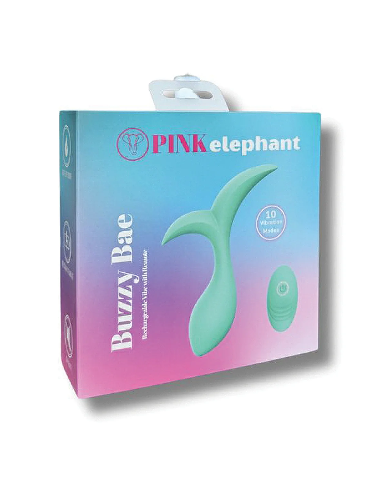 Pink Elephant Buzzy Bae Rechargeable Vibe w/Remote - Aqua - Image 4