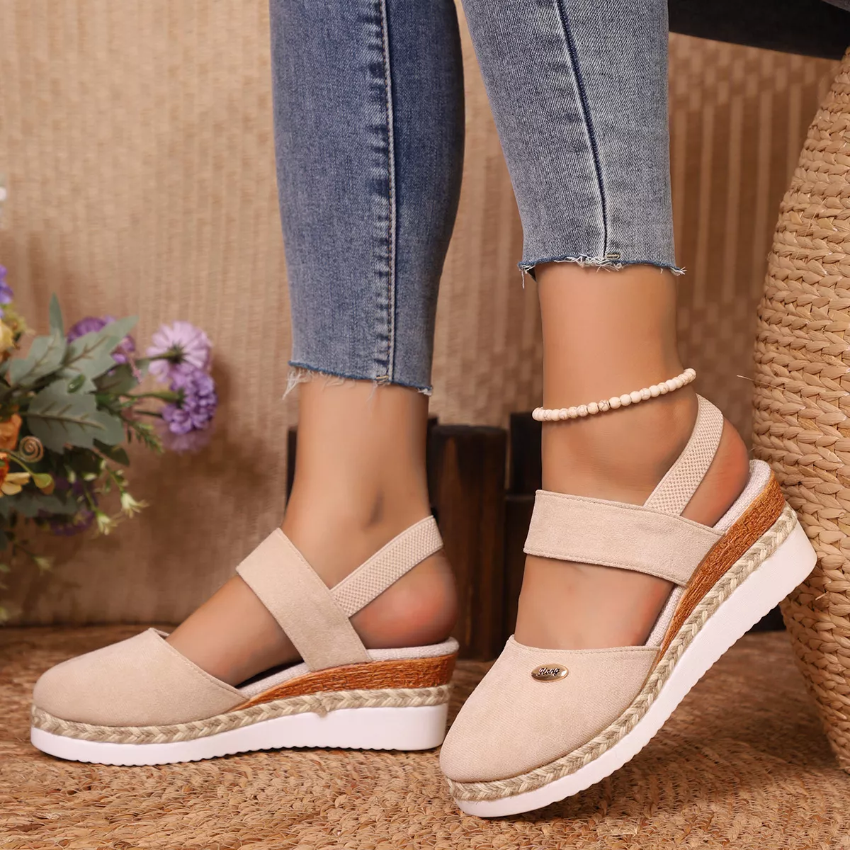 Espadrille Wedge Sandals with Ankle Strap - Image 2
