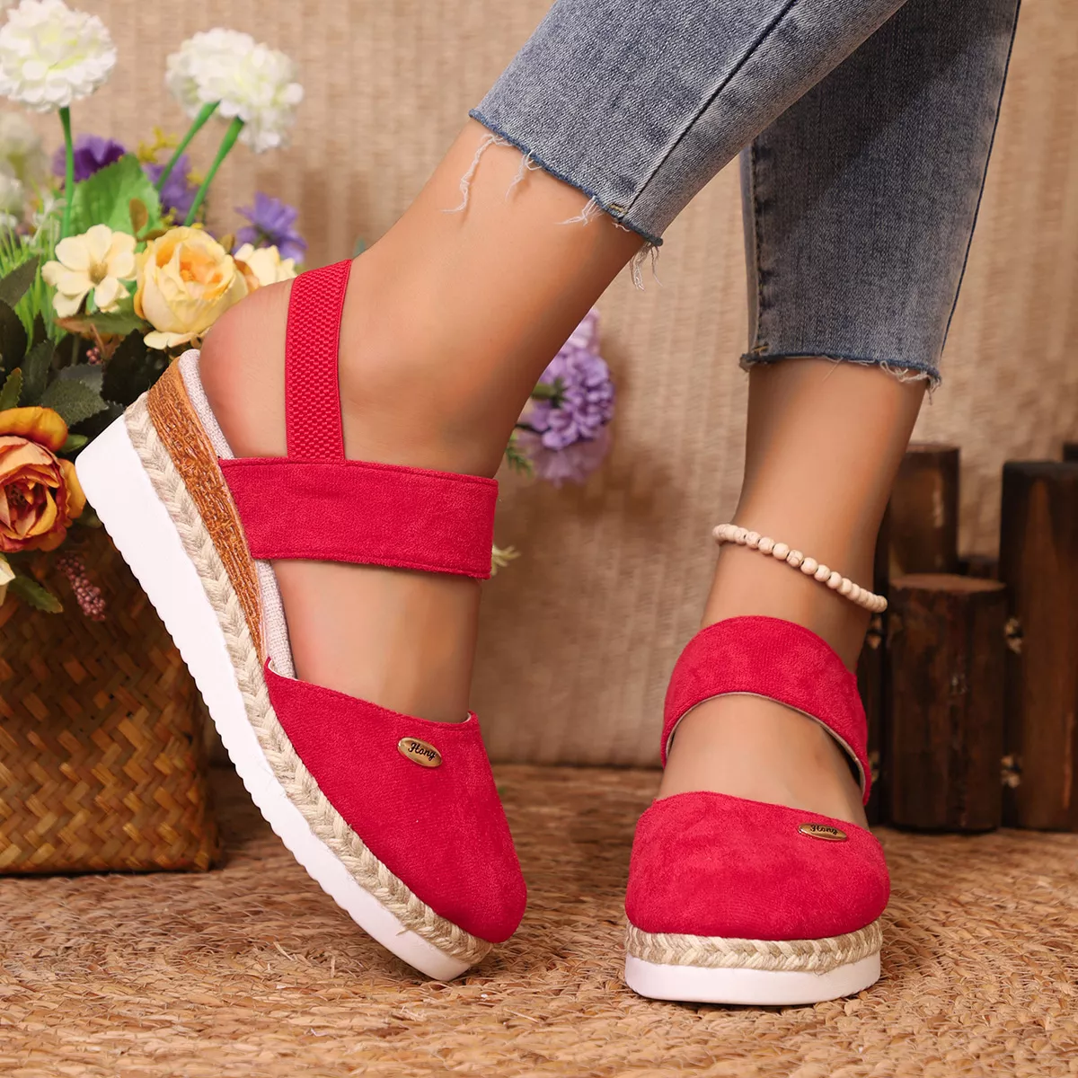 Espadrille Wedge Sandals with Ankle Strap - Image 22