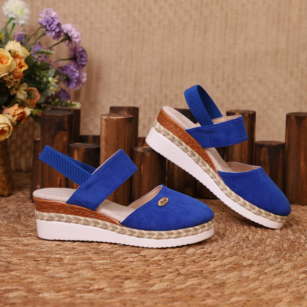 Espadrille Wedge Sandals with Ankle Strap - Image 8