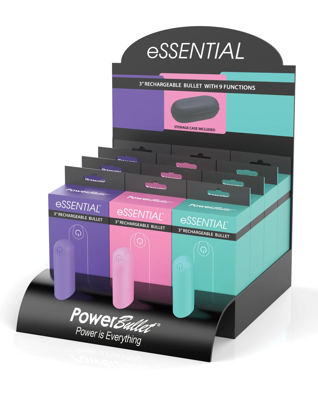 eSSENTIAL Power Bullet Display - Asst. Colors Display of 12 - Image 3