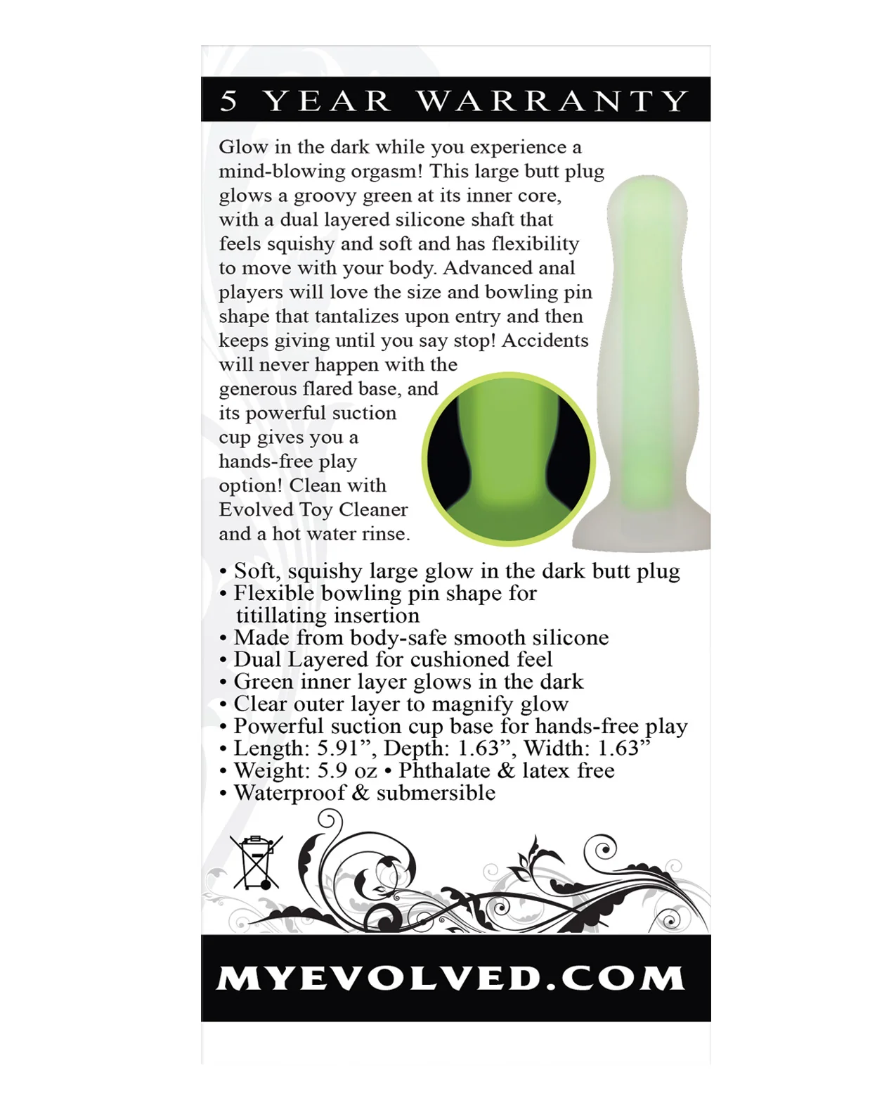 Evolved Luminous Anal Plug Large - Green - Image 2