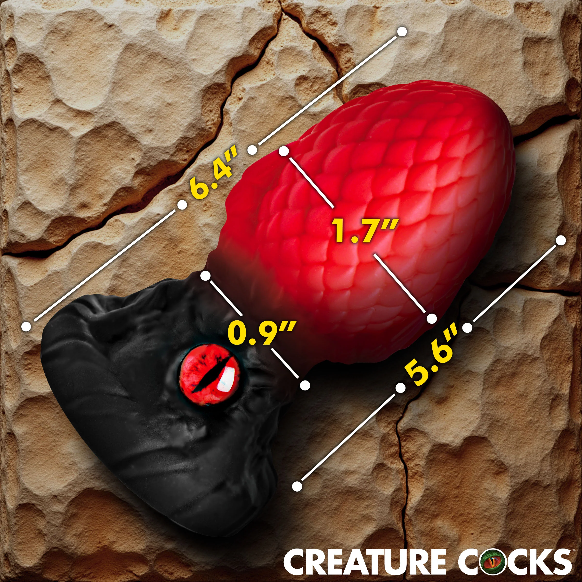 Eye Of The Dragon Silicone Butt Plug - Red - Image 2