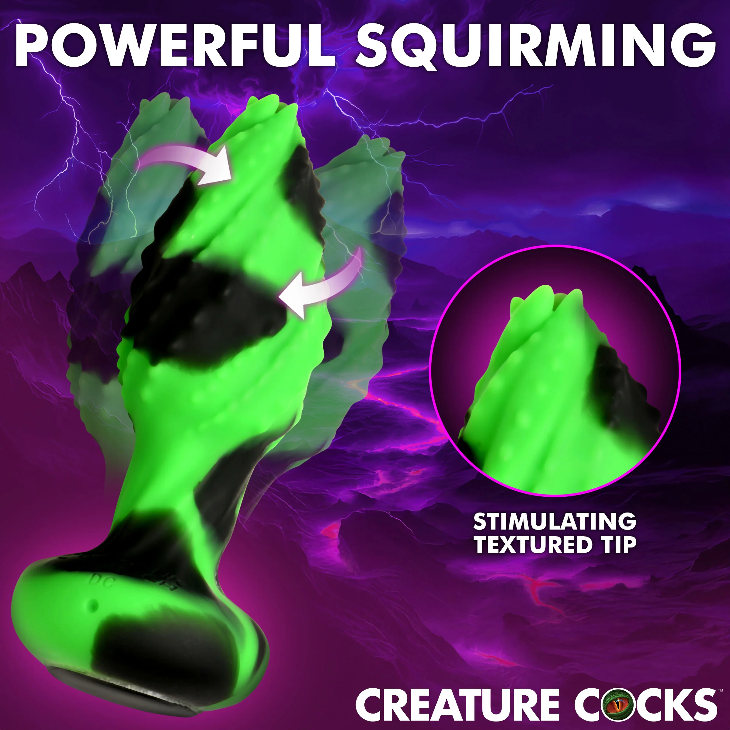 Eye Of The Spawn Vibrating & Squirming Silicone Butt Plug - Image 4