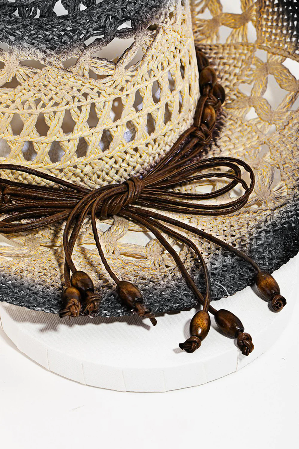 Fame Cutout Rope Strap Wide Brim Hat - Image 2