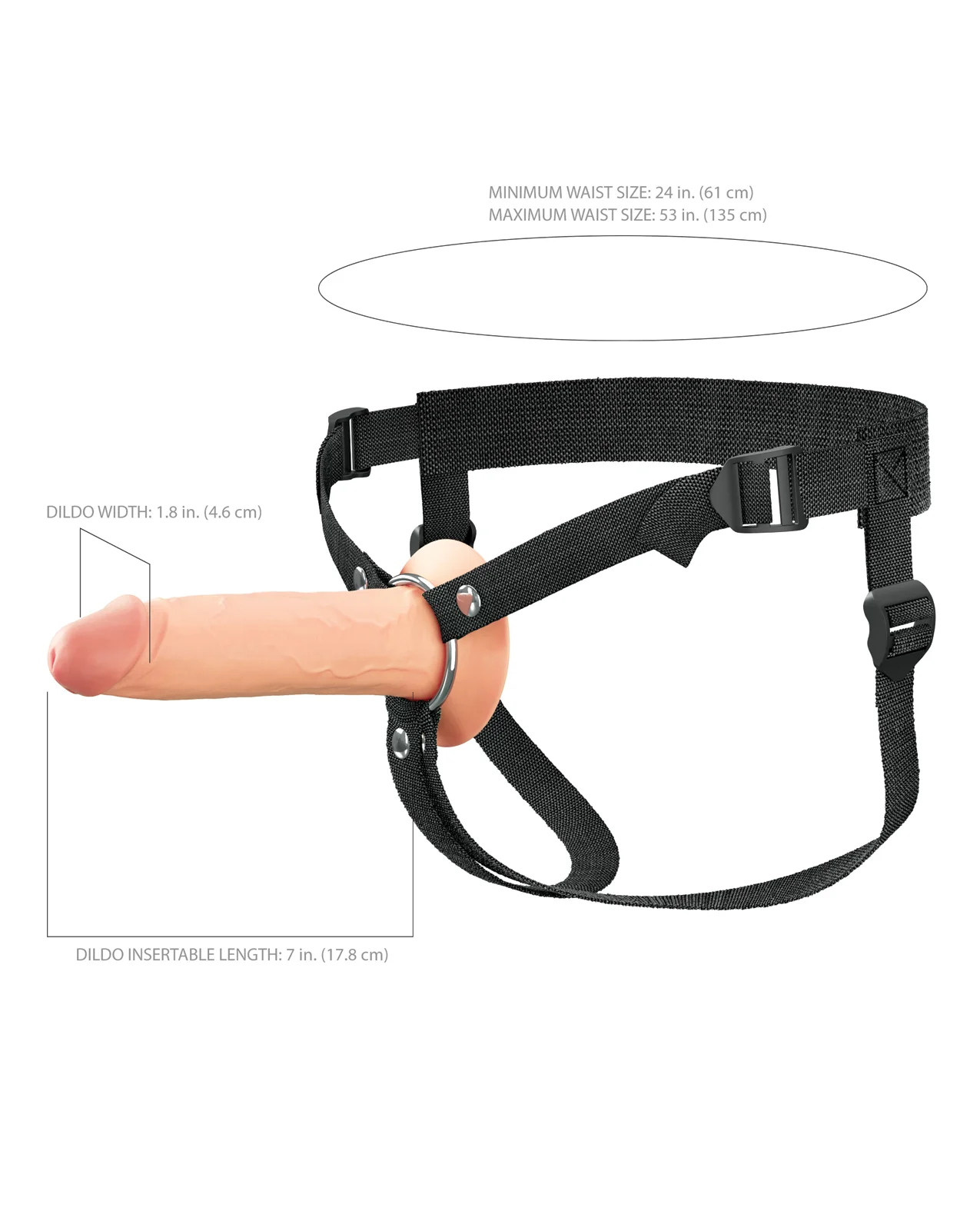 Fantasy X-tensions Elite 7" Silicone Hollow Strap-on - Light - Image 4