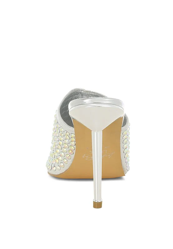 Farasha AB Rhinestone Slip-On Stiletto Heels - Image 9