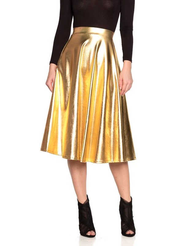 Faux leather flare skirts - Image 16