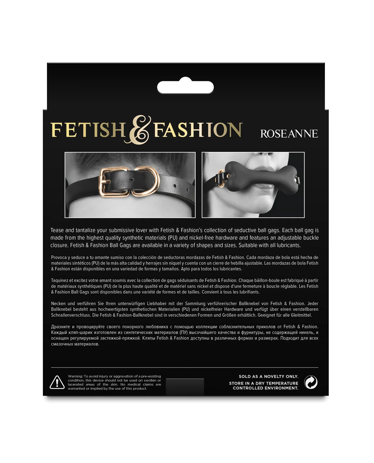 Fetish & Fashion Roseanne Ball Gag - Black - Image 3