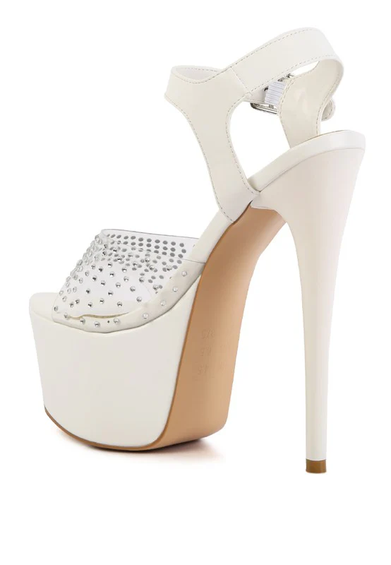 First Date Ultra High Heel Clear Sandals - Image 10