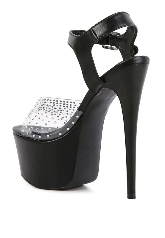 First Date Ultra High Heel Clear Sandals - Image 2