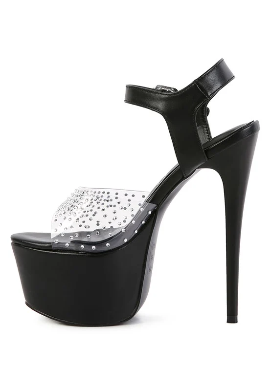 First Date Ultra High Heel Clear Sandals - Image 4