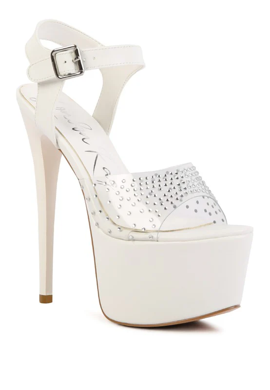 First Date Ultra High Heel Clear Sandals - Image 9