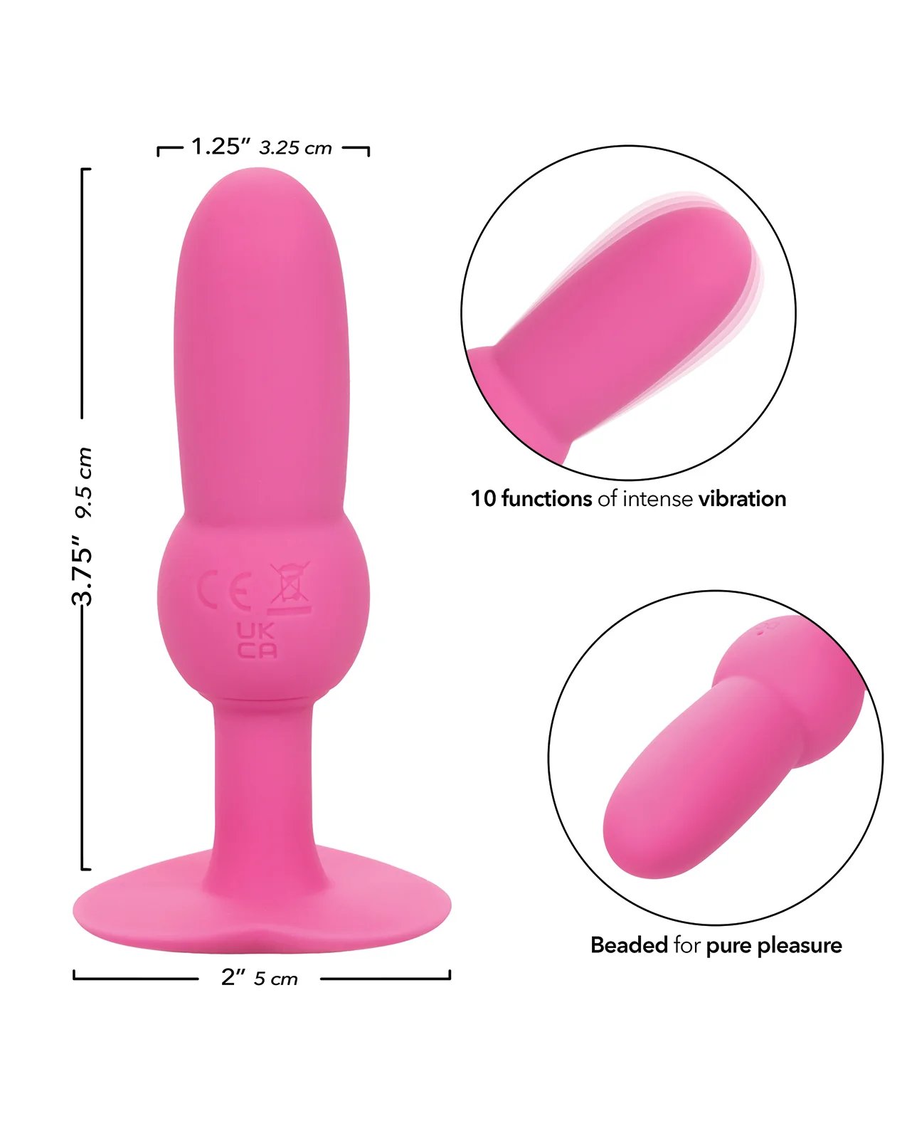 First Time Vibrating Beaded Anal Probe - Pink - Image 5