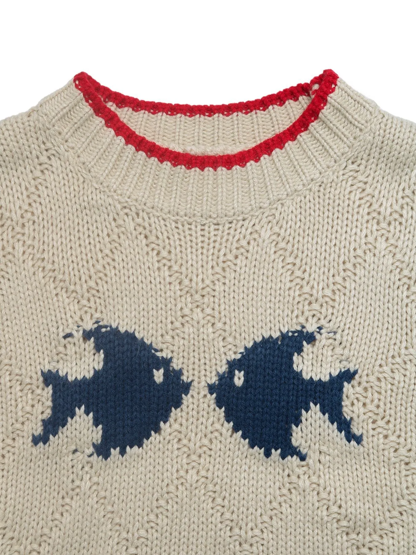 Fish Pattern Round Neck Sweater - Image 8