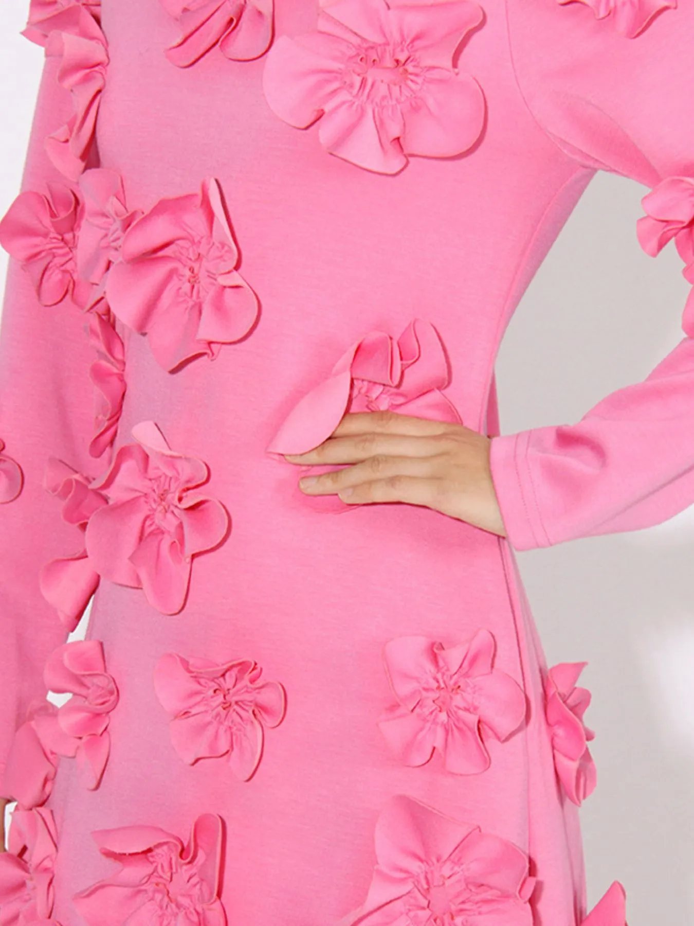 Floral Applique Long Sleeve Maxi Dress - Image 8