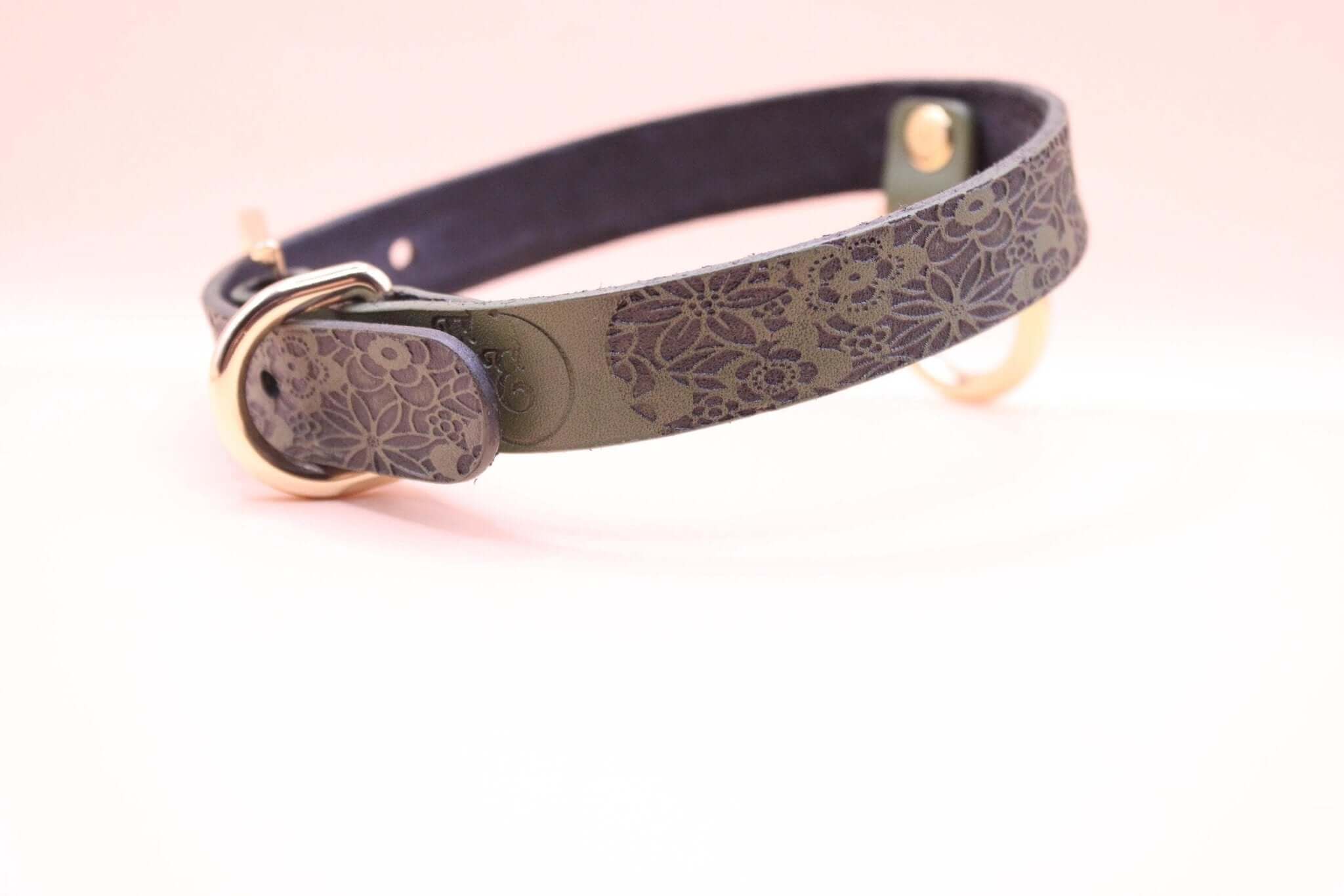 Floral BDSM Collar Elegant Leather Discreet BDSM Jewelry Gift - Image 5