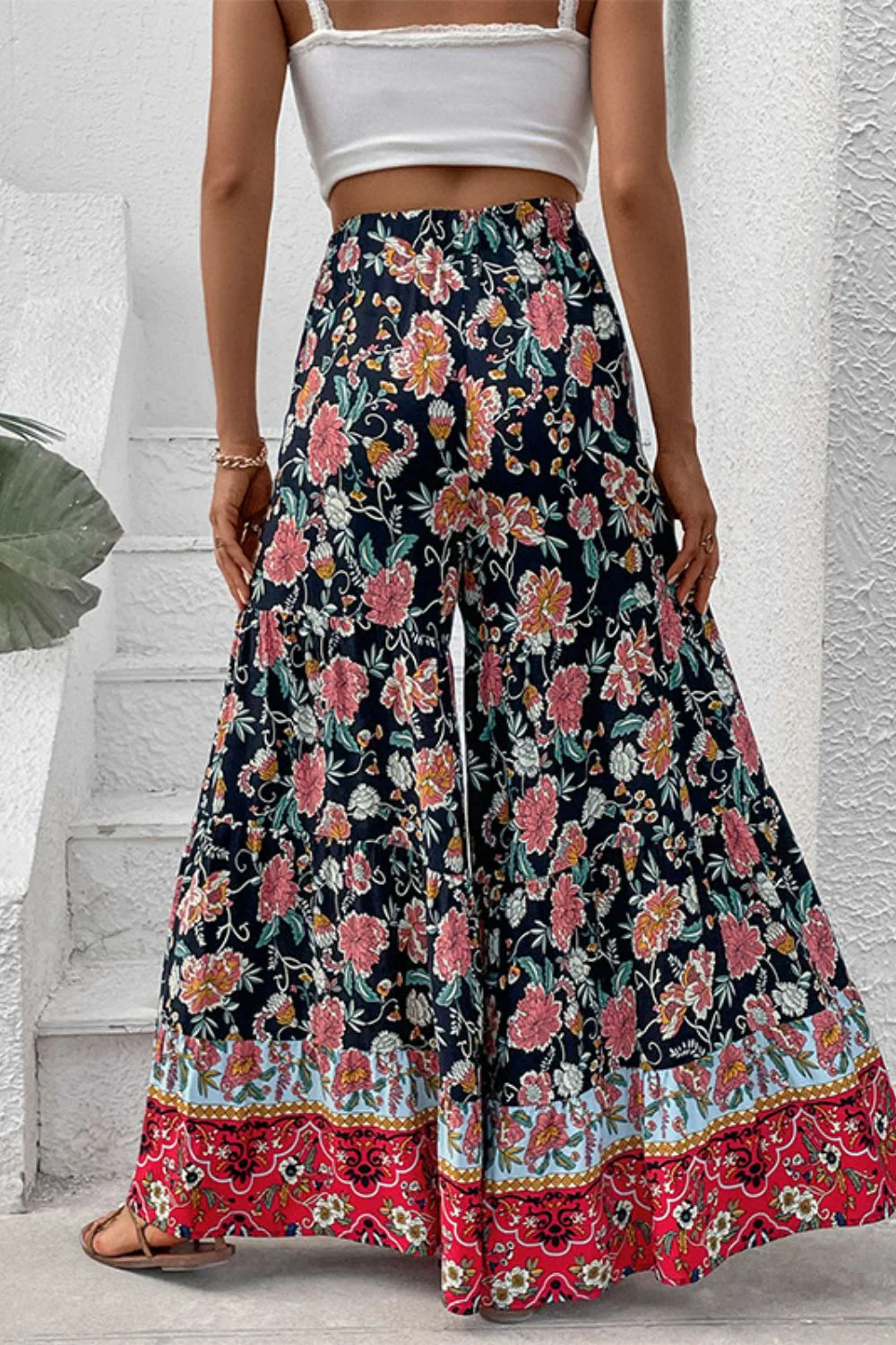 Floral High Waist Palazzo Pants - Image 2