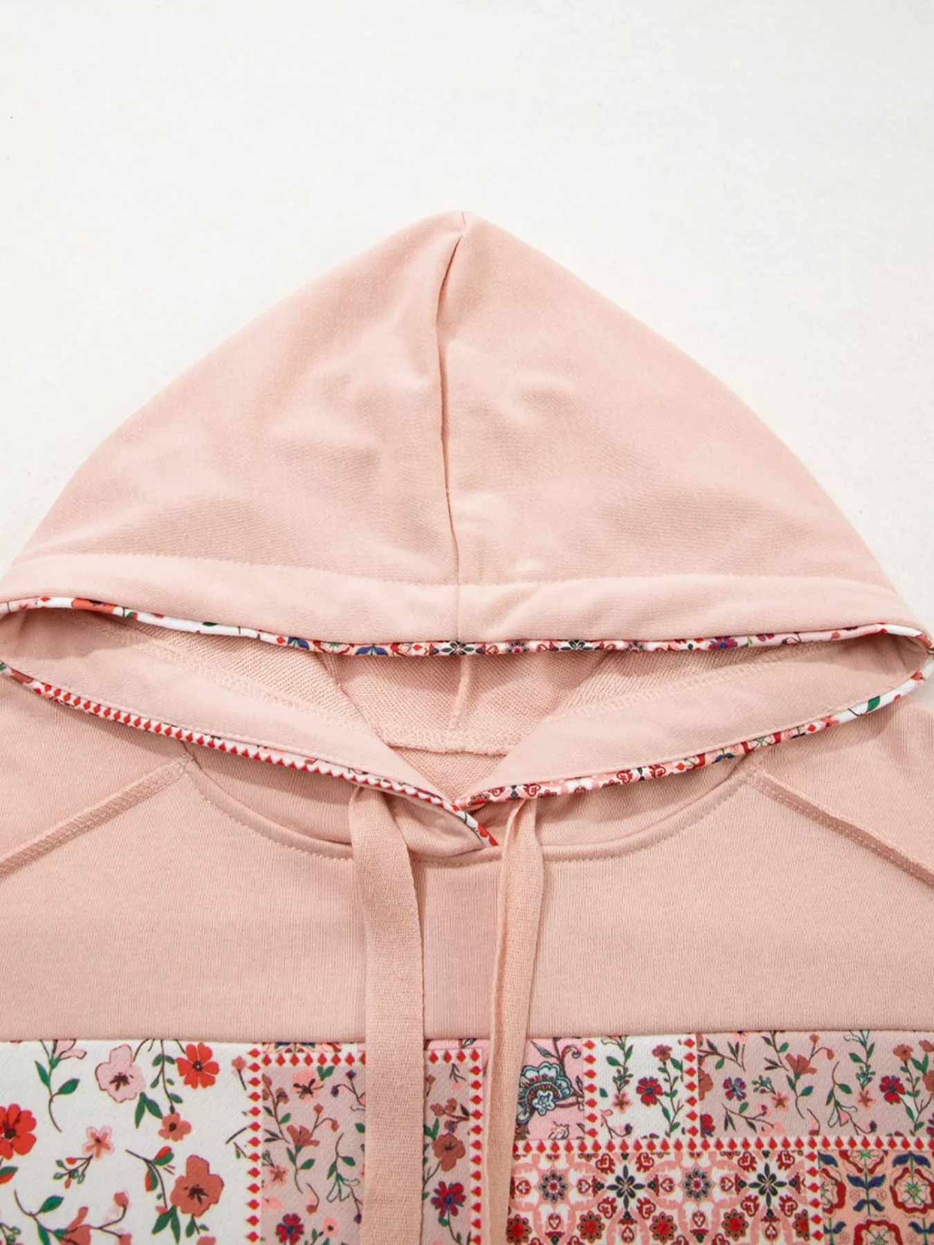 Floral Print Drawstring Long Sleeve Hoodie - Image 5
