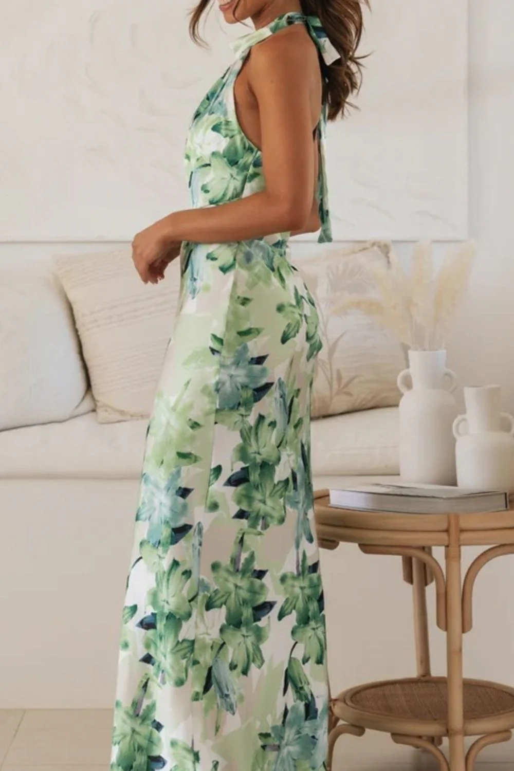 Floral Print Halter Neck Maxi Dress - Image 16