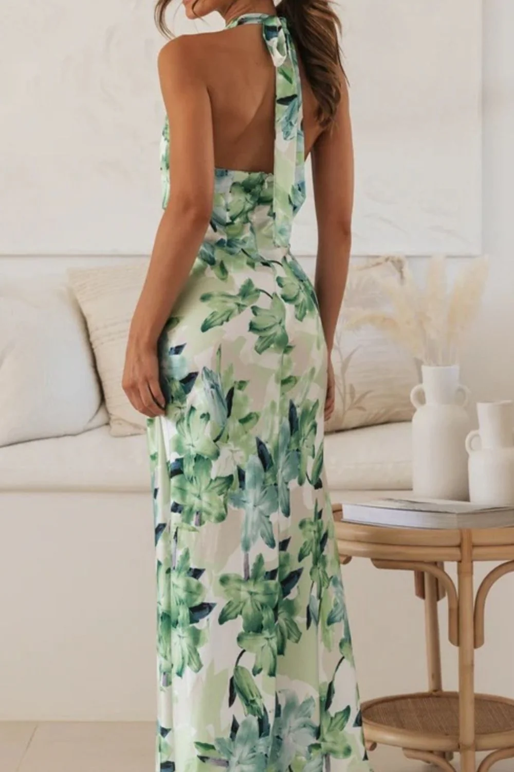Floral Print Halter Neck Maxi Dress - Image 17